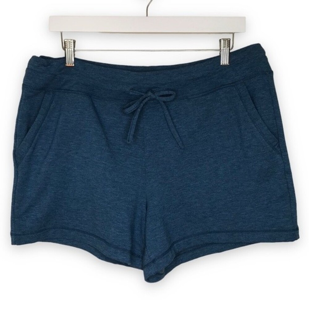 32 Degrees Cool Fleece Shorts Heather Blue 4 Inch Inseam Women Size Large